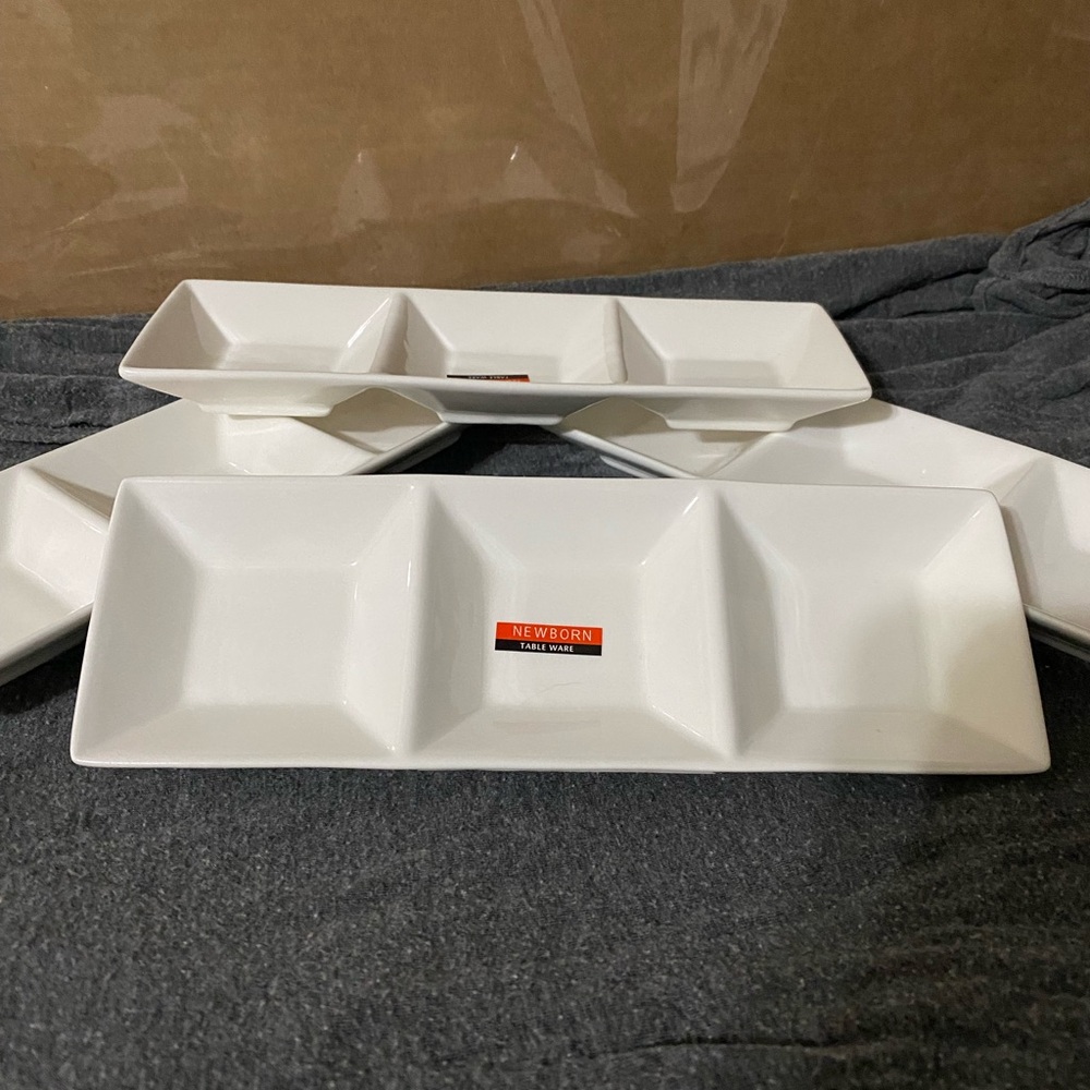 White Divided Serving Platter